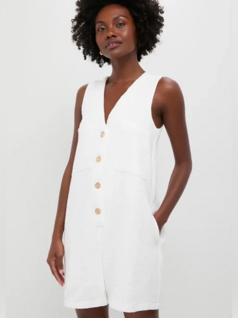 TUCKERNUCK White Textured Myla Romper